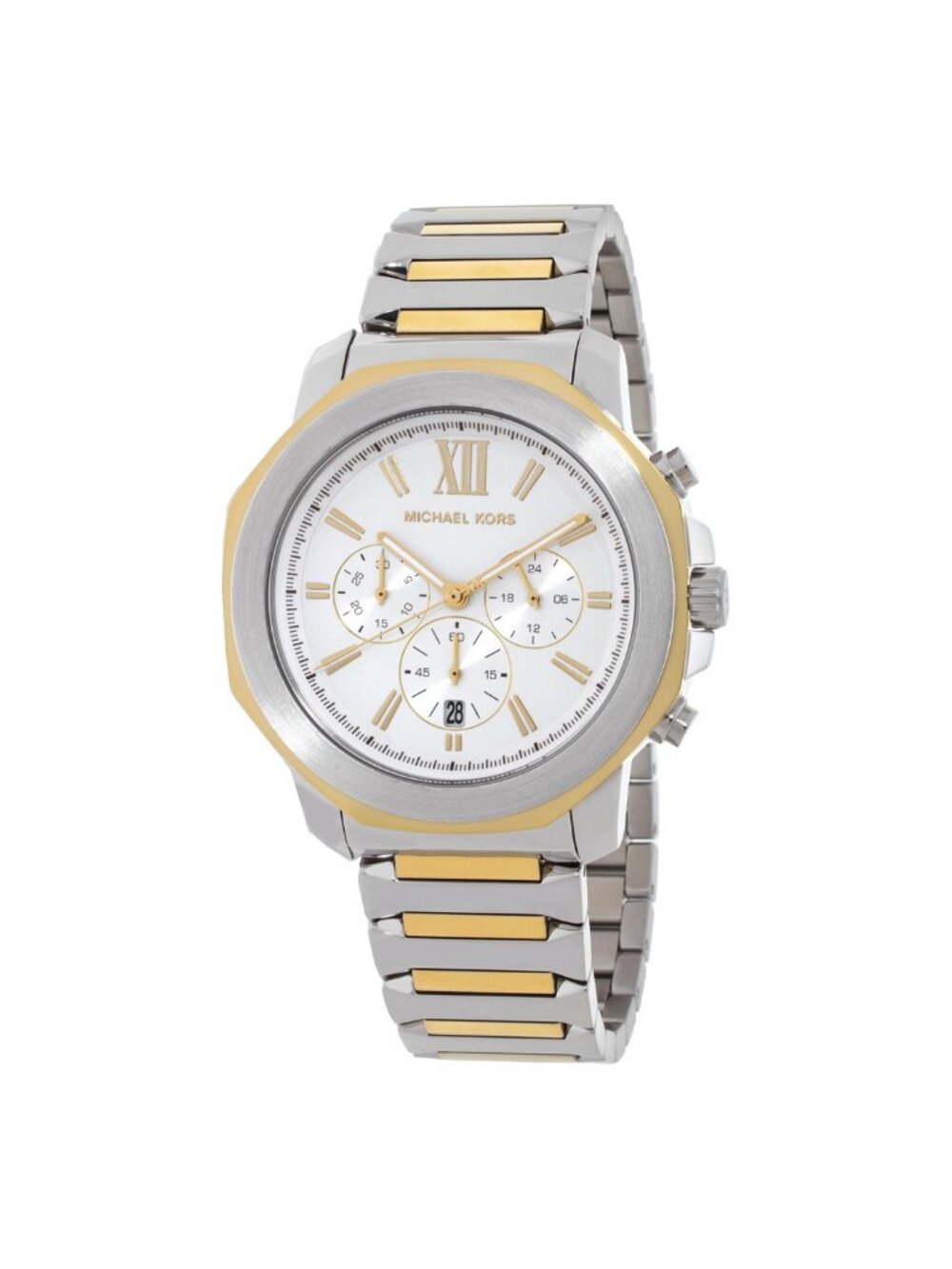 NWT Michael Kors Oversized Prescott Chronograph Quartz White Dial Men's Watch